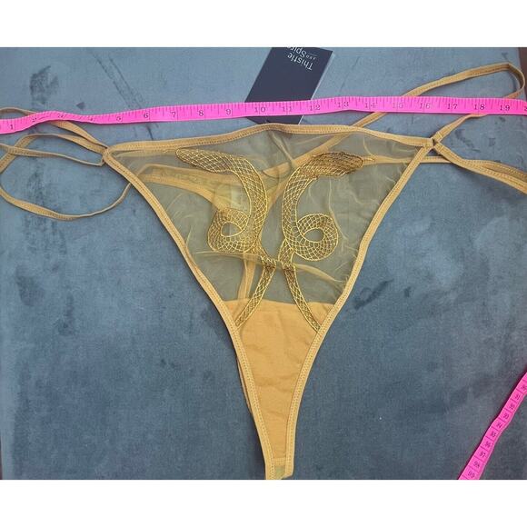 Thistle and Spire Panties 3X Liquid Gold Medusa Sheer Thong Snakes Cobra Revolve - Picture 7 of 8